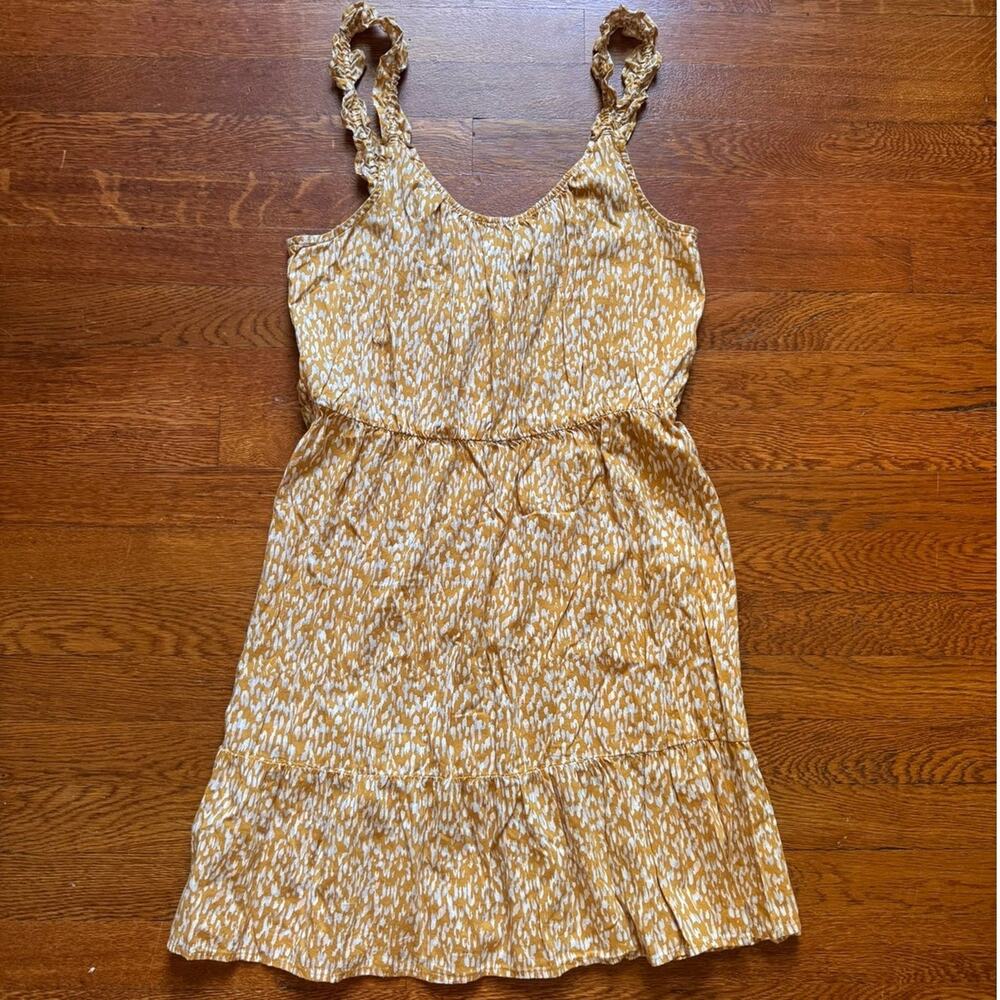 Banana Republic Yellow Print Ruffle Dress